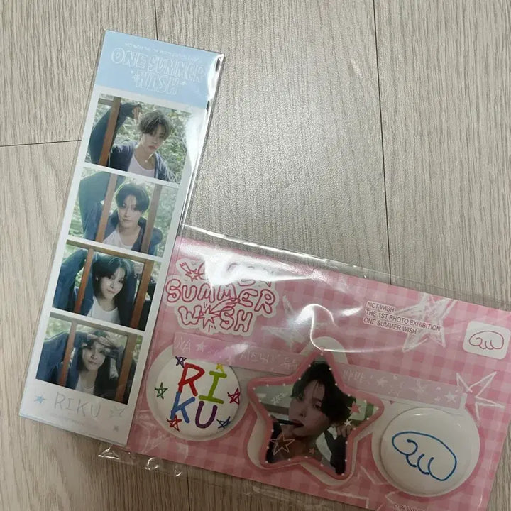 [BUNJANG] Riku ONE SUMMER WEISH Photocard &amp; Badge Set / 리쿠 원썸머위시 인생네컷 , 뱃지