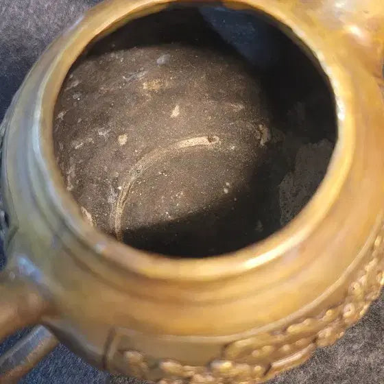 [BUNJANG] Bronze Tea Caddy Landscape Motif / 청동 다관 산수 문양