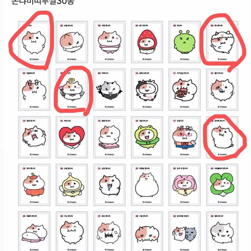 [BUNJANG] Jjonnyami Sticker Set (4 types) / 쫀냐미 띠부씰 (4종)