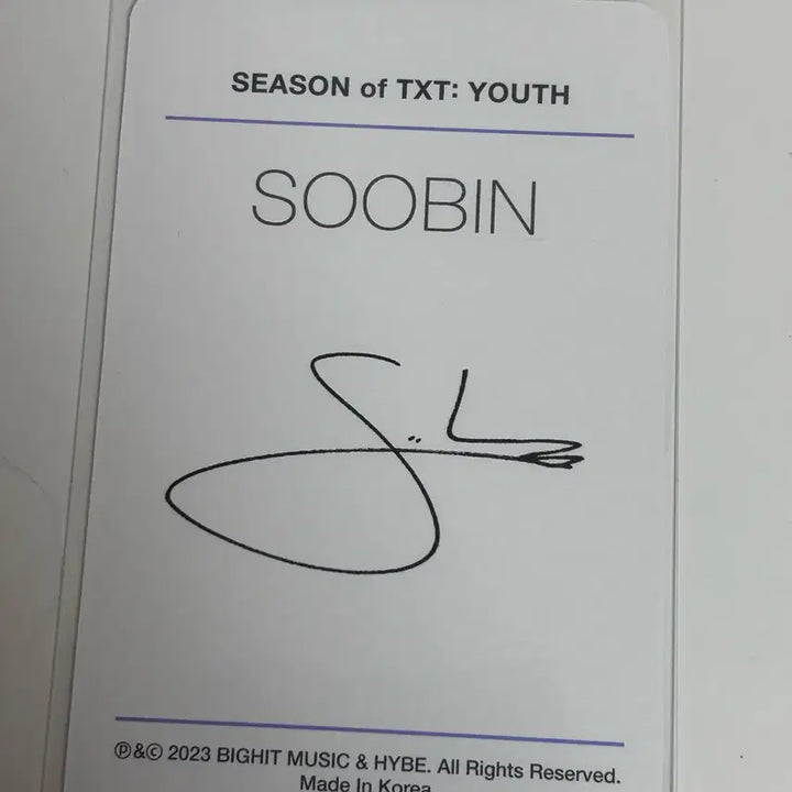 [BUNJANG] YOUTH Soobin Photocard / 유스 수빈 포카