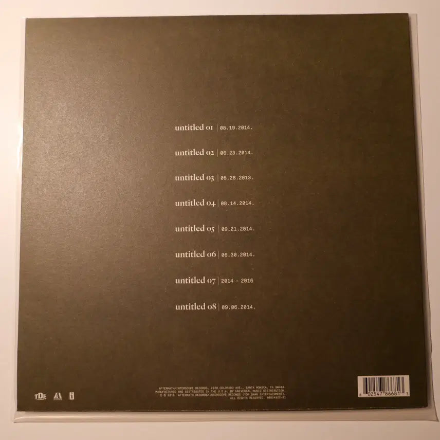 [BUNJANG] Kendrick Lamar Untitled Unmastered. 180g LP (2016 US First Press) / [LP] 켄드릭 라마 - Untitled Unmastered. (2016 미국 초반)