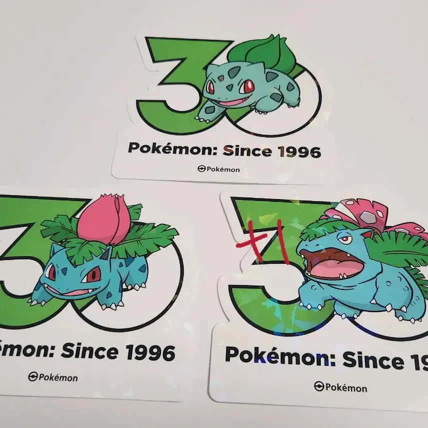 [BUNJANG] Pokemon 30th Anniversary Bulbasaur Ivysaur Venusaur Sticker / 교환판매) 포켓몬스터 이상해씨 이상해풀 이상해꽃 30주년 팝업 스티커