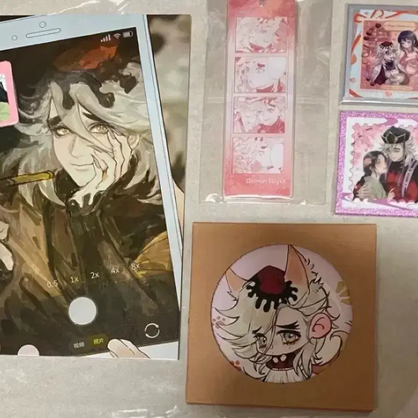 [BUNJANG] Demon Slayer Doma Shikishi Card Stand Coaster Keyring Mini Shikishi Card Set / 귀멸의 칼날 도우마 색지카드스탠드 코스터 키링 미니색지카드