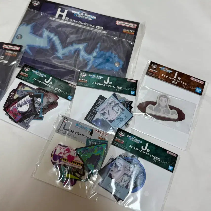[BUNJANG] Hunter x Hunter Ichiban Kuji Zoldyck Kirua Stickers Bundle Set / 일괄) 헌터헌터 헌헌 조르딕 이치방 쿠지 제일복권 하위상 키르아 스티커 H상 J상 i상