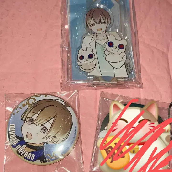 [BUNJANG] Milgram Mikoto Kurokesta Acrylic Stand + Badge Bundle Set / 밀그램 미코토 쿠로케스타 아크릴스탠드+뱃지 일괄