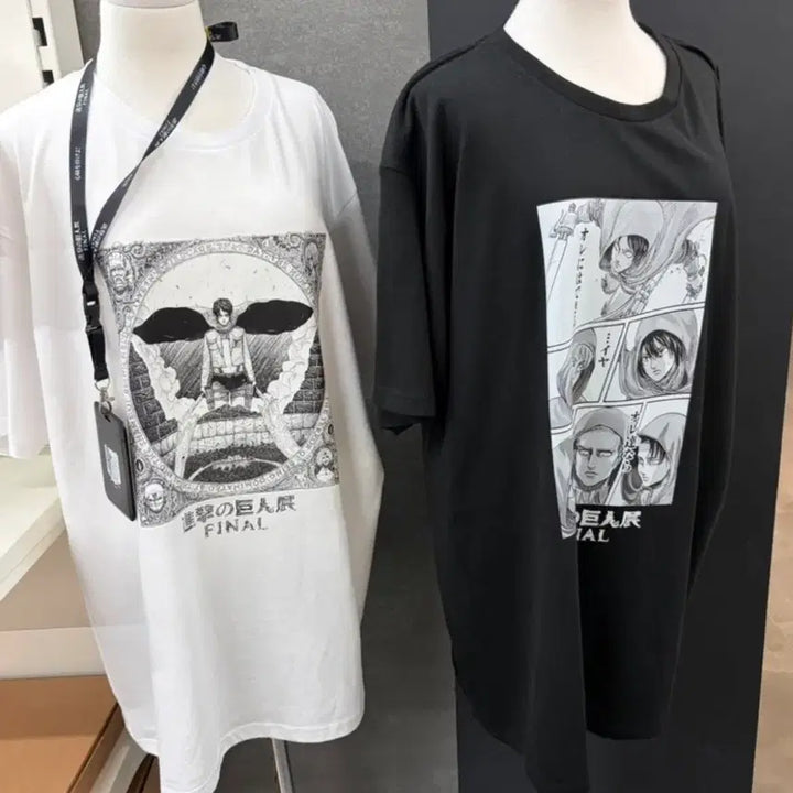 [BUNJANG] Attack on Titan Exhibition White T-Shirt / 진격의 거인 반팔 티셔츠 화이트 전시회