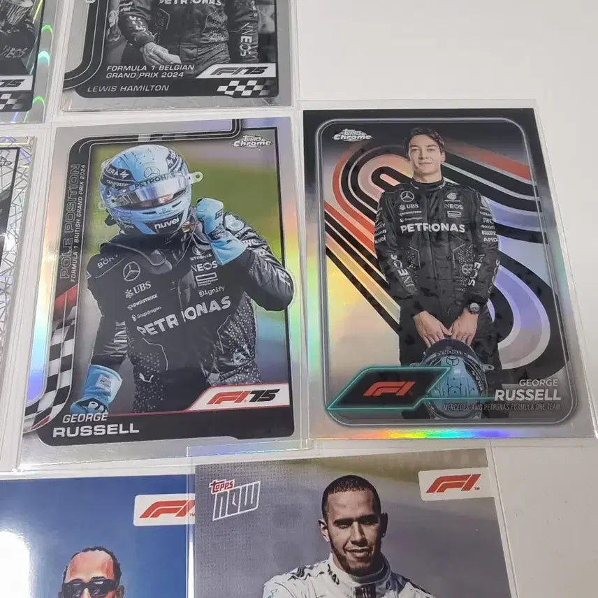 [BUNJANG] Topps Chrome Mercedes Russell &amp; Lewis Hamilton 10-Card Set / 탑스 크롬 topps now 메르세데스 러셀, 해밀턴 10장
