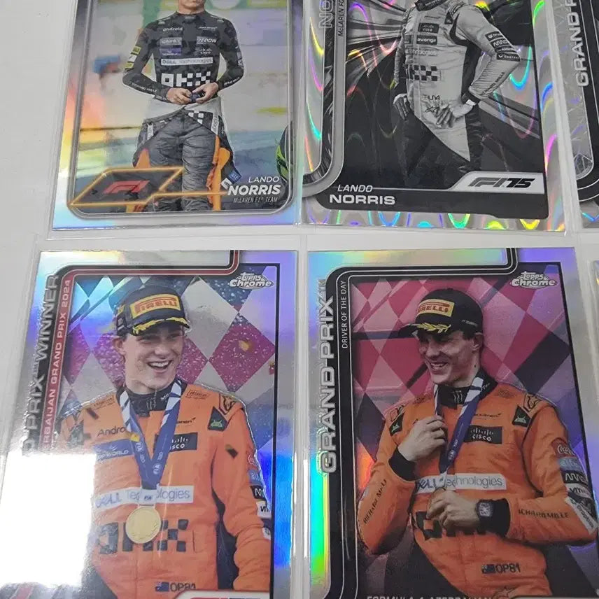 [BUNJANG] Topps Chrome McLaren Norris Piastri Refractor Set / 탑스 크롬 topps chrome 맥라렌 노리스, 피아스트리 8장