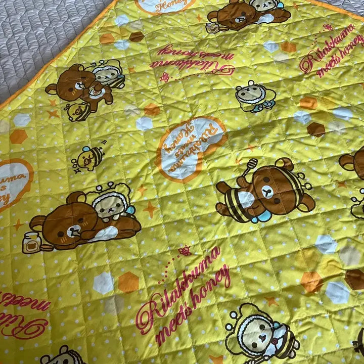[BUNJANG] Rilakkuma Honeybee Pattern Quilted Pad Mat Blanket / 리락쿠마 꿀벌 패턴 패드 매트 퀄팅 이불