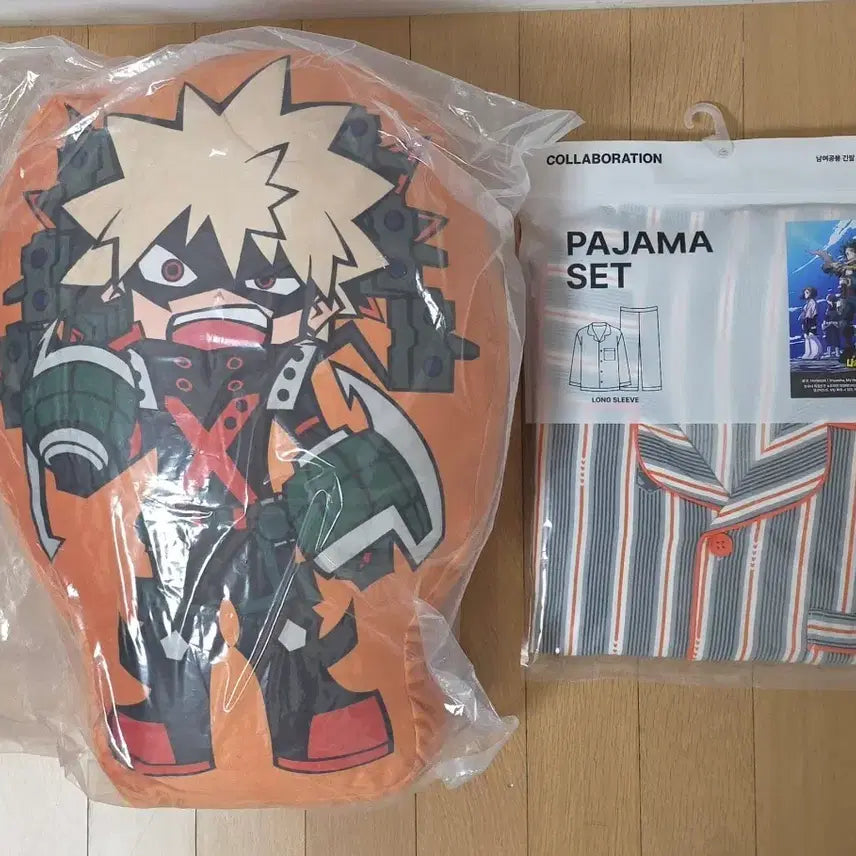 [BUNJANG] SPAO Katsuki Bakugo Pajama Set + Cushion (Unsealed) / (미개봉) 스파오 바쿠고 파자마세트+스파오 바쿠고 쿠션