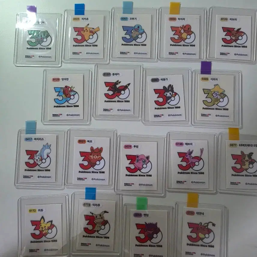 [BUNJANG] Pokemon 30th Anniversary Full Set Stickers / 포켓몬 30주년 로고 전종 세트 팝니다