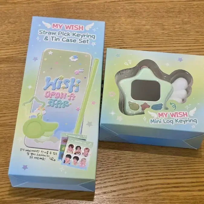 [BUNJANG] NCT WISH Straw Pick Keyring Tin Case Set Mega Coffee Sealed / 엔시티위시 스트로우픽 키링 틴케이스 세트 메가커피 미개봉