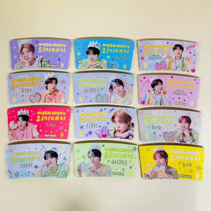 [BUNJANG] NCT WISH Mega Coffee Collaboration Cup Holder 12-Piece Set + Photocard / NCT WISH 엔시티위시 메가커피 콜라보 컵홀더 12종 세트 드래곤볼 (+서비스, 포토카드)
