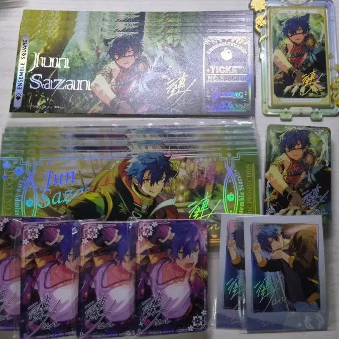 [BUNJANG] Ensemble Stars! Jun Sazanami Merchandise Bundle Set (Trading Cards, Acrylic Stand) / 앙스타 굿즈 세트 파샤코레 유사코롯타 라이브티켓 사자나미 쥰