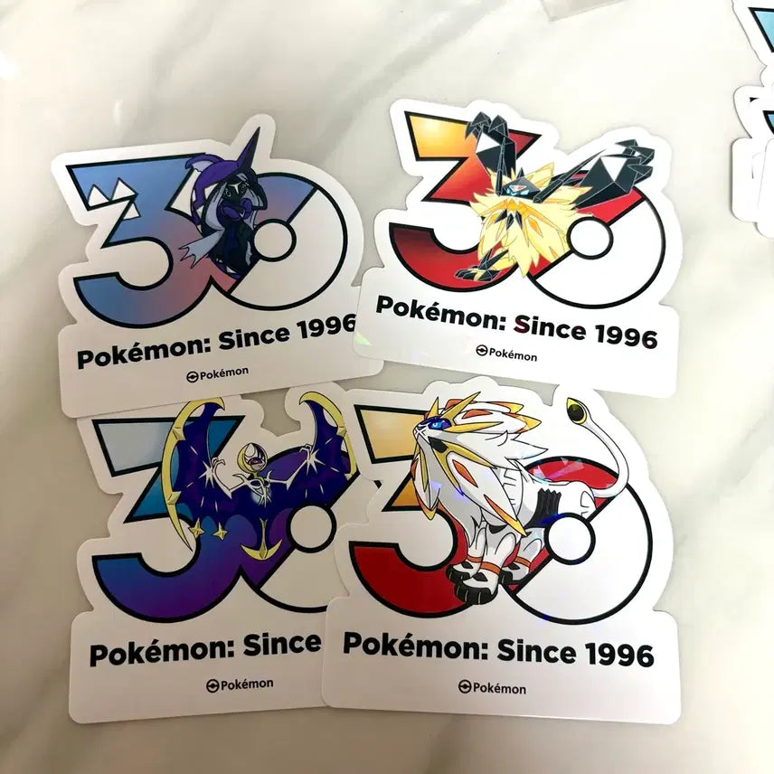 [BUNJANG] Pokemon 30th Anniversary Sticker Set: Solgaleo, Lunala, Necrozma, Tapu Fini / 포켓몬 30주년 기념 스티커 7세대 전설포켓몬 4종 솔가레오 루나리아 등