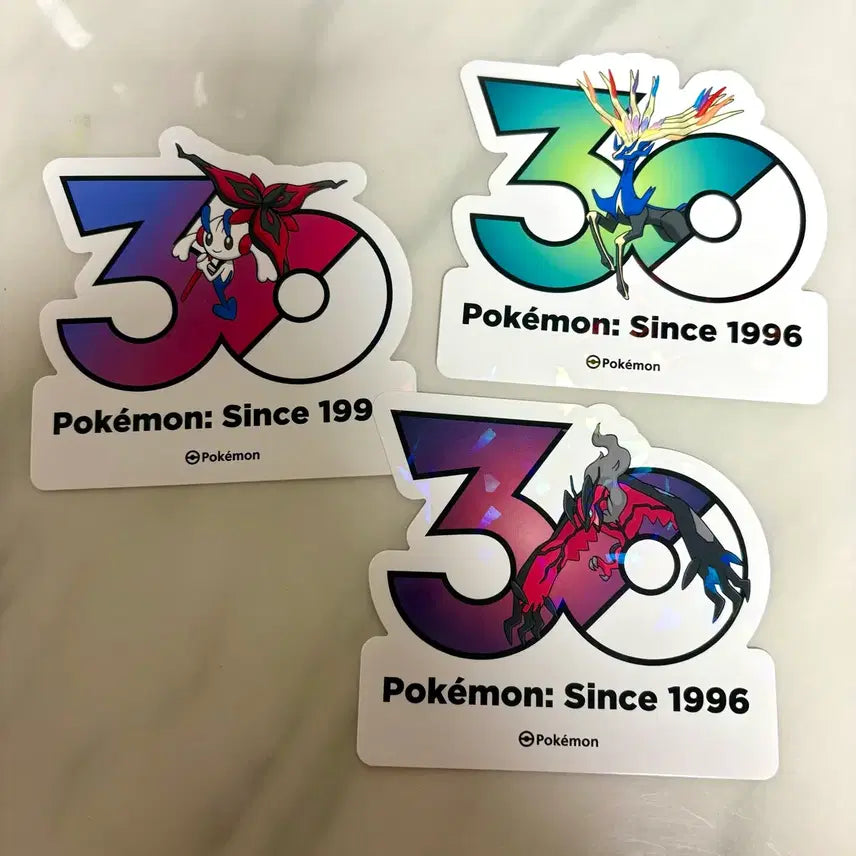 [BUNJANG] Pokemon 30th Anniversary Sticker Set - Gen 6 Legendary Pokemon &amp; Flabébé / 포켓몬 30주년 기념 스티커 6세대 제르네아스 이벨타르 플라엣테 3종
