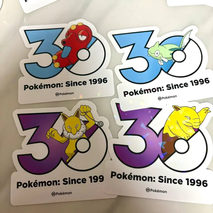 [BUNJANG] Pokemon 30th Anniversary Sticker Set (4 Types) / 포켓몬 30주년 스티커 4종 세트 슬리프 슬리퍼 등