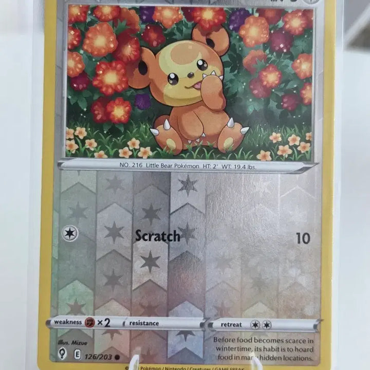 [BUNJANG] Pokemon Card Teddiursa Reverse Holo Evolving Skies / [영판/북미판] 포켓몬 카드 깜지곰 (Teddiursa) 리버스 홀로 / 진화하는 하늘 (Evolving Skies)