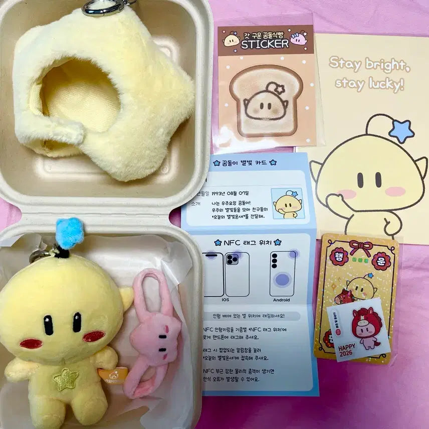 [BUNJANG] Dreaming Ggumi NFC Starlight Badge Plush Keychain Full Set / 꿈돌이 nfc 별빛점 인형키링 풀세트
