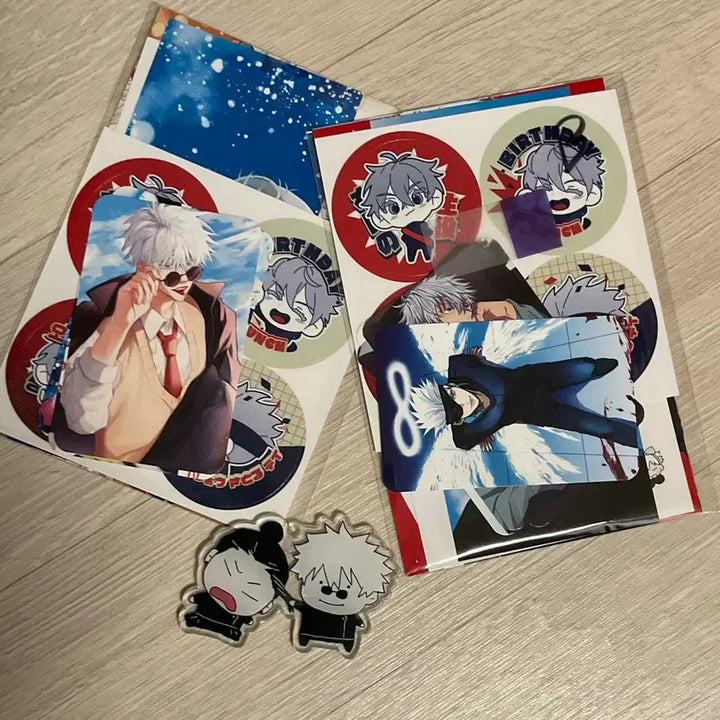 [BUNJANG] Jujutsu Kaisen Satoru Gojo &amp; Suguru Geto Birthday Cafe Exclusive Goods Set / 주술회전 고죠 사토루 게토 키링 생카 전프레 굿즈