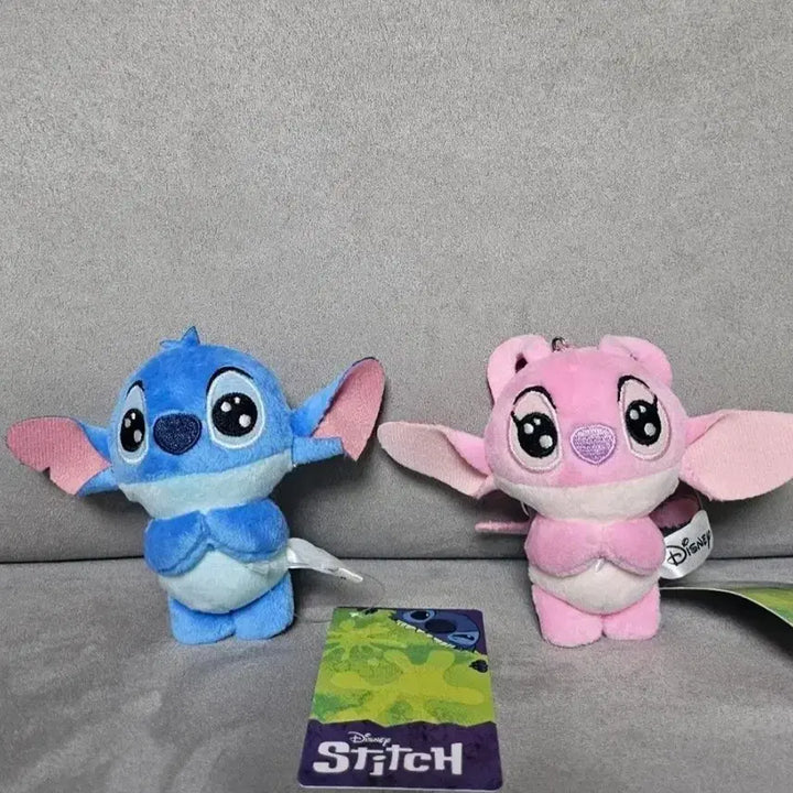 [BUNJANG] Disney Stitch &amp; Angel Keyring Plush Set / 정품 디즈니 스티치 엔젤 키링 인형