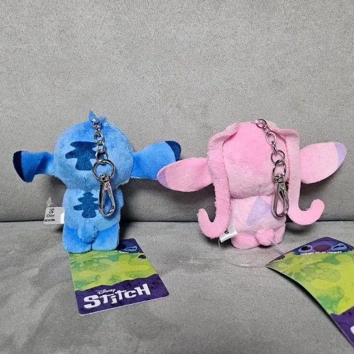 [BUNJANG] Disney Stitch &amp; Angel Keyring Plush Set / 정품 디즈니 스티치 엔젤 키링 인형