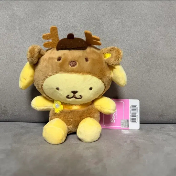 [BUNJANG] Sanrio Pompompurin Flower Deer 13cm Keyring Plush / 정품 산리오 폼폼푸린 꽃사슴 13cm 키링 인형