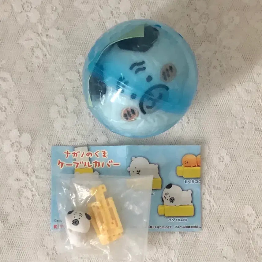 [BUNJANG] Nagano Nongdamgom Pug Nesoberi + Cable Cover Gacha Set / [판매] 나가노 농담곰 담곰이 퍼그 네소베리 + 케이블 커버 가챠