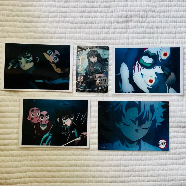 [BUNJANG] Demon Slayer: Swordsmith Village Arc Muichiro &amp; Sanemi Scene Bromide + Wafer Card Rare Set / 일괄)귀멸의칼날 도공마을 무이치로 사네미 장면사 브로마이드+웨하스 레어카드
