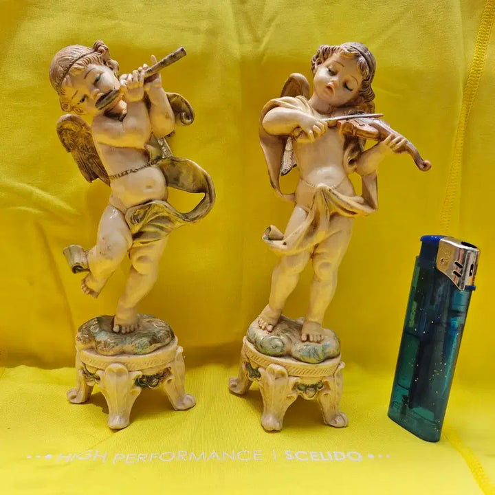 [BUNJANG] 1980s Vintage Italian Rubber Resin Angel Figurines (2pcs) / 80년대 올드 빈티지 이태리 러버(고무)레진 천사인형 2pcs.