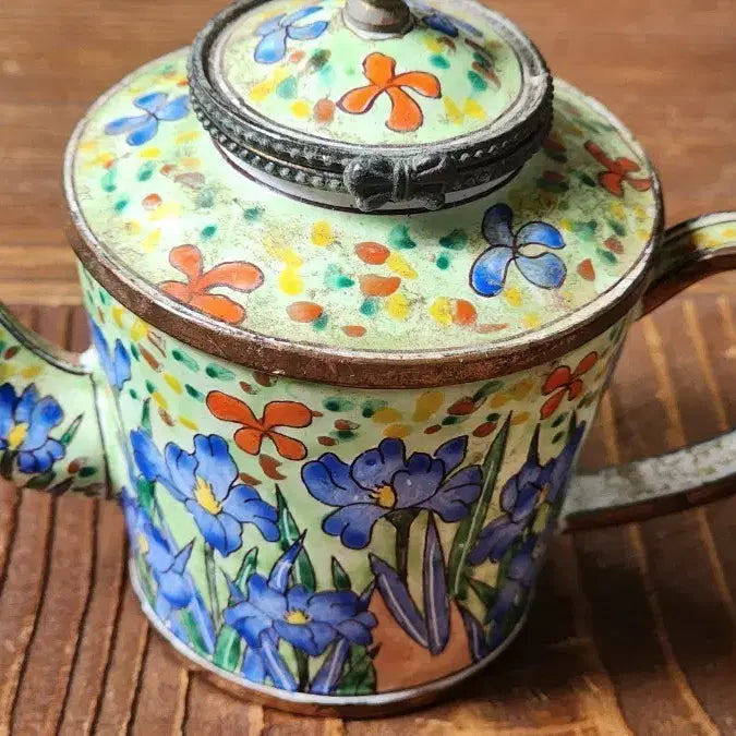 [BUNJANG] European Bronze Cloisonné Enamel Floral Kettle / 유럽 동 브론즈 칠보 꽃무늬 법랑 주전자