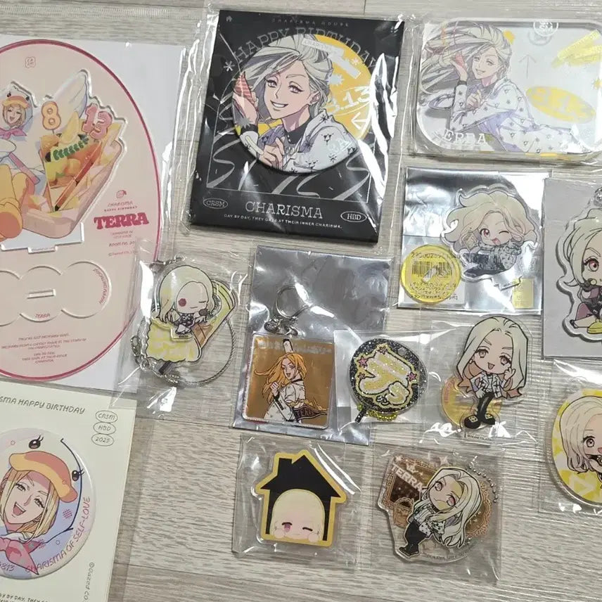 [BUNJANG] Charisma House 2025 Terra Birthday Goods Acrylic Stand &amp; Can Badge Set / 카리스마 하우스 테라 굿즈 처분가