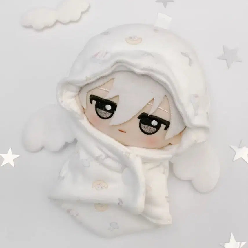 [BUNJANG] 10cm Doll Carrier Clothes White / 10cm 천사 포대기 인형 옷 화이트