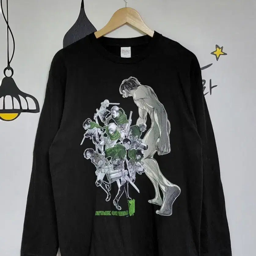 [BUNJANG] Attack on Titan Survey Corps Graphic Long-Sleeve T-Shirt (Official License) / [공식 라이선스] 진격의 거인 조사병단 그래픽 롱슬리브 티셔츠 (L)