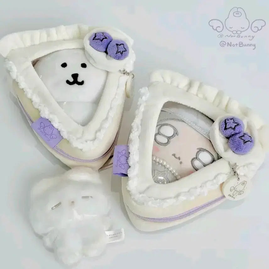 [SOLD OUT] notbunny 삼각 케이크 파우치 10cm 인형 누이 속성 솜 케이스