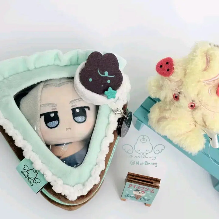 [BUNJANG] Notbunny Triangle Cake Pouch 10cm Doll Case / notbunny 삼각 케이크 파우치 10cm 인형 누이 속성 솜 케이스