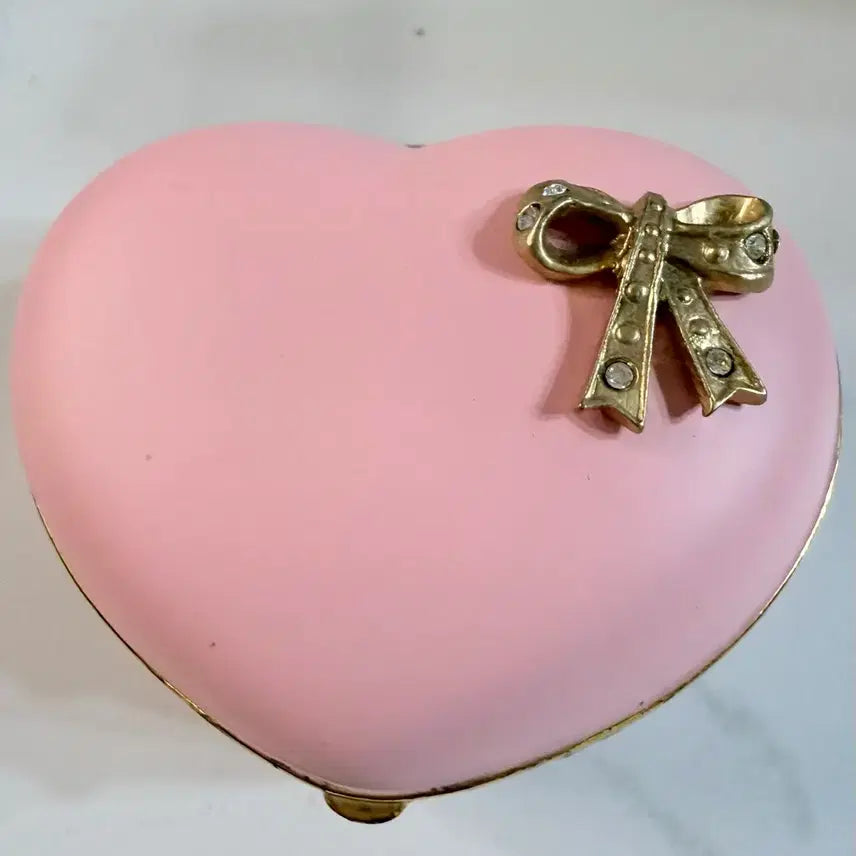 [BUNJANG] Japanese Mini Heart Ribbon Gilt Music Box Jewelry Box / 일본현지구매미니하트리본금장오르골보석함