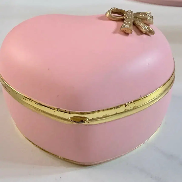 [BUNJANG] Japanese Mini Heart Ribbon Gilt Music Box Jewelry Box / 일본현지구매미니하트리본금장오르골보석함