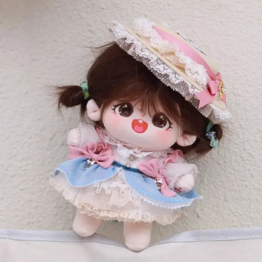 [BUNJANG] Spring Picnic Dress Set for 20cm Dolls (Unverified Origin, 20G) / 봄날의 피크닉 원피스 인형옷 20깅 무속성 솜인형 옷장 20cm