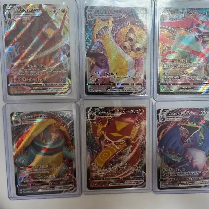 [BUNJANG] Pokemon Card VMAX Set (Coalossal/Forge/Dragonite/Dragapult/Volcarona/Garbodor) / 포켓몬카드 VMAX 6장 세트 (석탄산/대장장이/오롱이/드래고/불카/묵호)