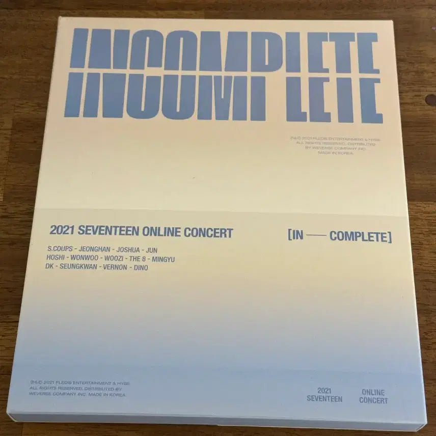 [BUNJANG] SEVENTEEN 2021 Online Concert IN COMPLETE Blu-ray (Jeonghan Photocard Included) / 2021 세븐틴 온라인 콘서트 인컴플리트 블루레이 (정한 포카 포함)