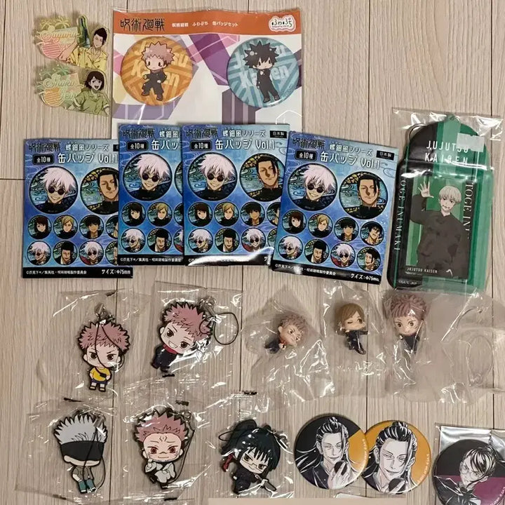 [BUNJANG] Jujutsu Kaisen Anime Character Goods Bundle Set / 주술회전 캔뱃지 러버스트랩 미니 피규어 일괄 고죠 사토루 이타도리 유지 옷코츠 유타 메구미 게토 노바라