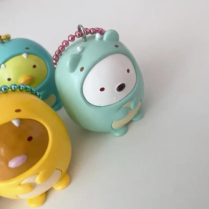 [BUNJANG] Sumikko Gurashi Dinosaur Figure Keychain Set (Genuine) / [세트] 정품 스밋코구라시 공룡 피규어 키링 토카게, 펭귄, 돈카츠, 네코 외