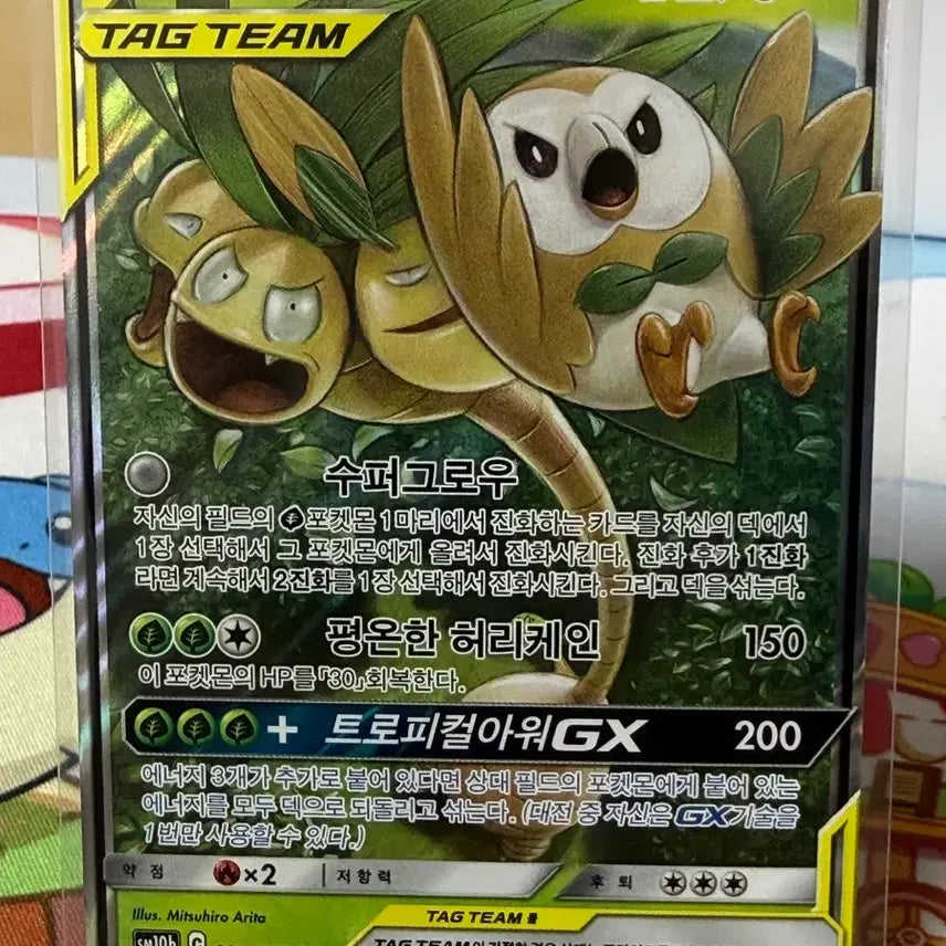 [BUNJANG] Pokemon Card - Rowlet &amp; Alolan Exeggutor GX Tag Team RR (No. 2) / 포켓몬카드 - 나몰빼미&amp;알로라 나시 GX 태그팀 RR (2번)