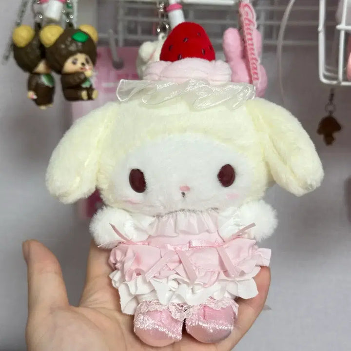 [BUNJANG] Sanrio My Melody Shortcake 2 Plush Keyring / 산리오 쇼트케이크2 마이멜로디 인형키링