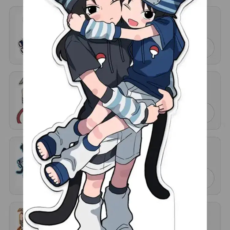 [BUNJANG] Ura Narutoboutique Naruto Acrylic Standee &amp; Sticker Bundle (Itachi, Sasuke, Sasori, Deidara) / 우라님 나루토 통판 아크릴 스탠드 스티커 일괄 이타치 사스케 사소리 데이다라