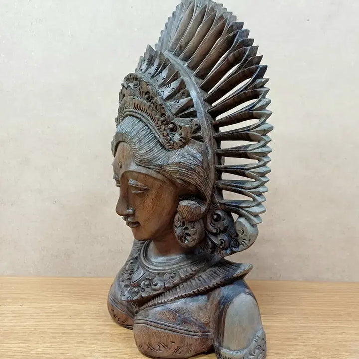 [BUNJANG] Indian Folk Woman Wooden Sculpture / 인도 민속 여인 목조각 작품