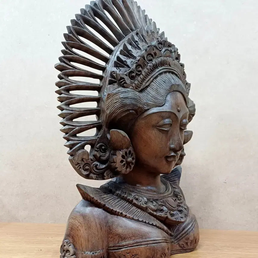 [BUNJANG] Indian Folk Woman Wooden Sculpture / 인도 민속 여인 목조각 작품