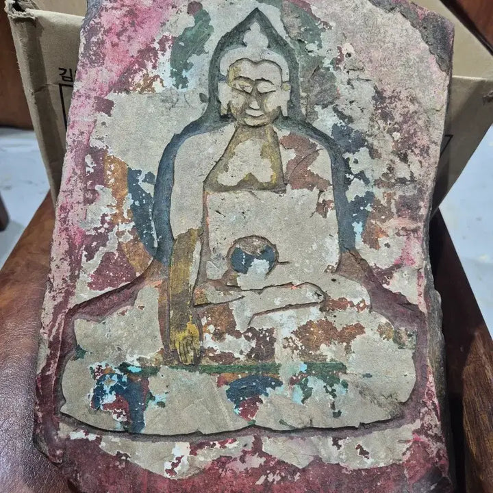 [BUNJANG] Stone Tablet Medicine Buddha Statue / 석판 약사여래 좌불상 20년소장품