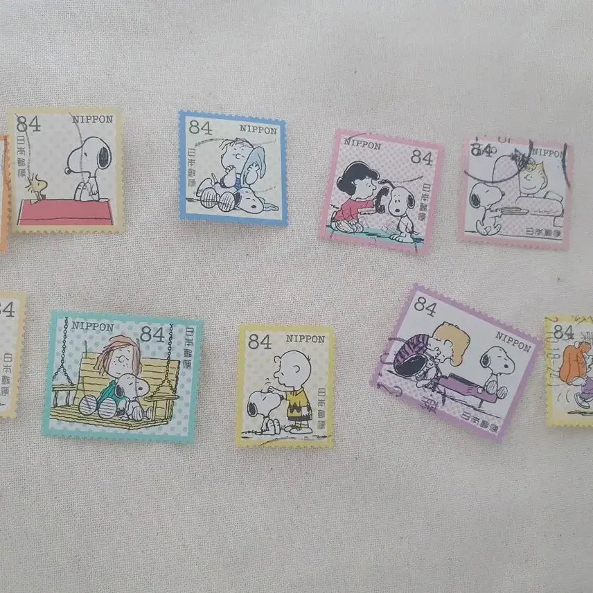 [BUNJANG] Snoopy Used Stamp Set (10 Types) / 스누피 사용한 우표 세트